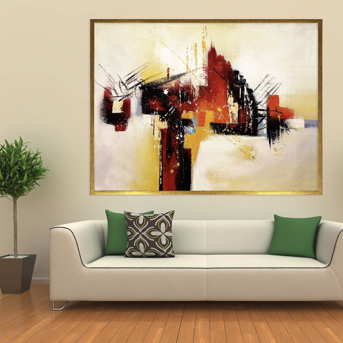 İçsel Denge Soyut Dokulu Yağlıboya Tablo