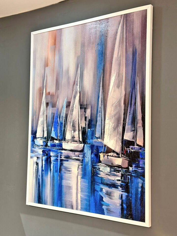 Sessiz Liman Soyut Dokulu Yağlıboya Tablo