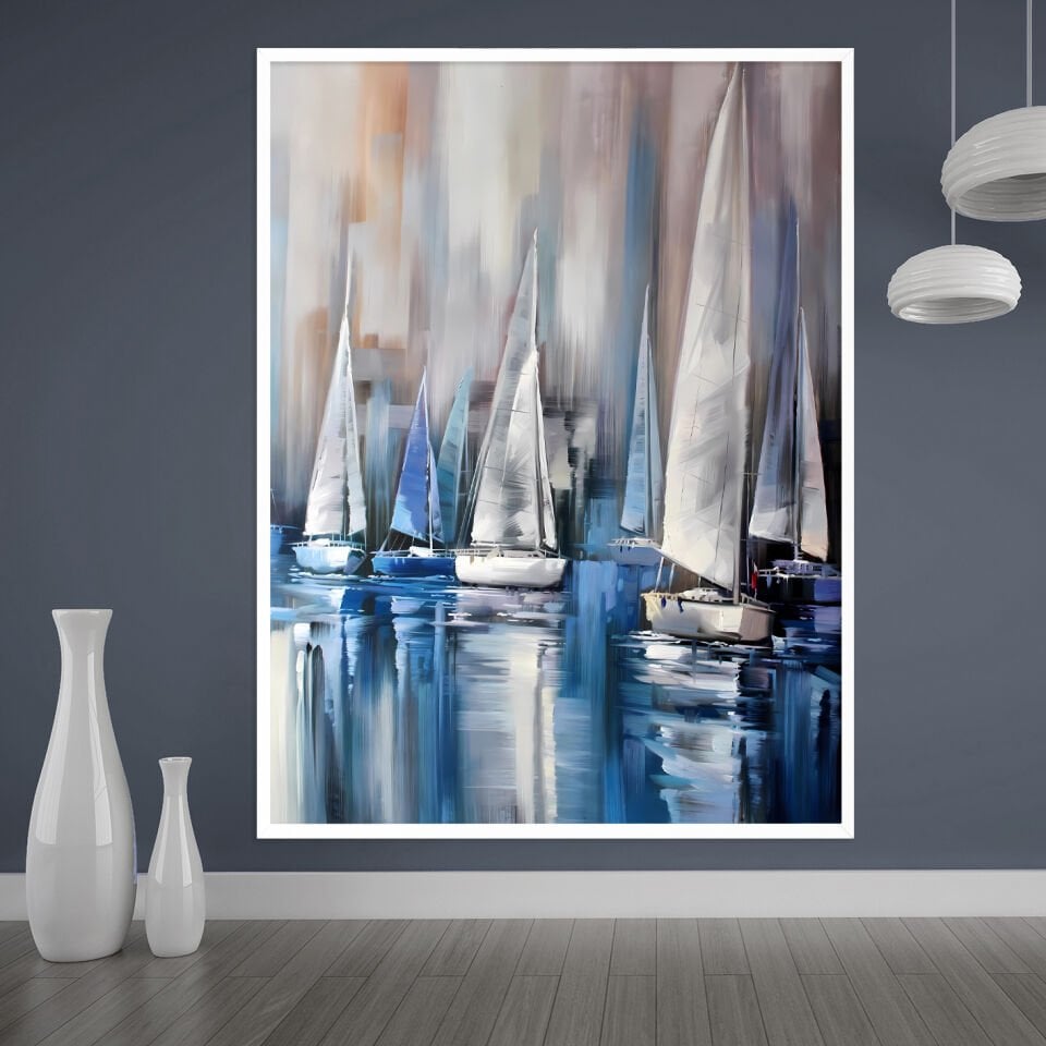 Sessiz Liman / Soyut Dokulu Yağlıboya Tablo