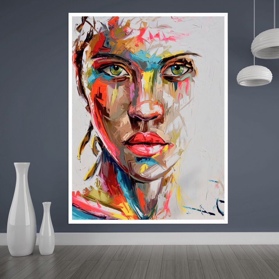 Renklerin Ardındaki Bakış Dokulu Yağlıboya Tablo