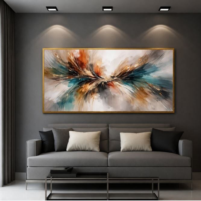 Renklerin Akışı Modern Soyut Dokulu Yağlı Boya Tablo