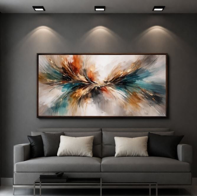 Renklerin Akışı Modern Soyut Dokulu Yağlı Boya Tablo