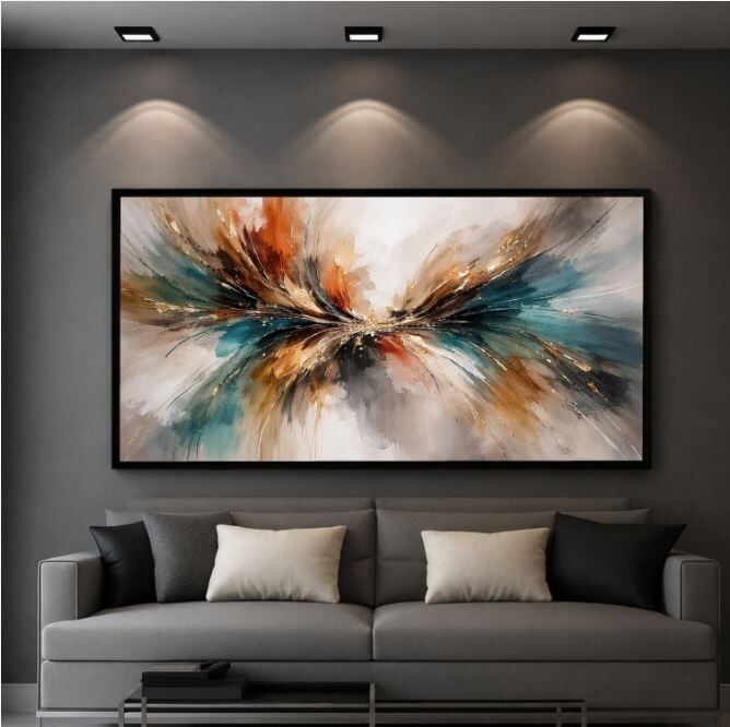 Renklerin Akışı Modern Soyut Dokulu Yağlı Boya Tablo