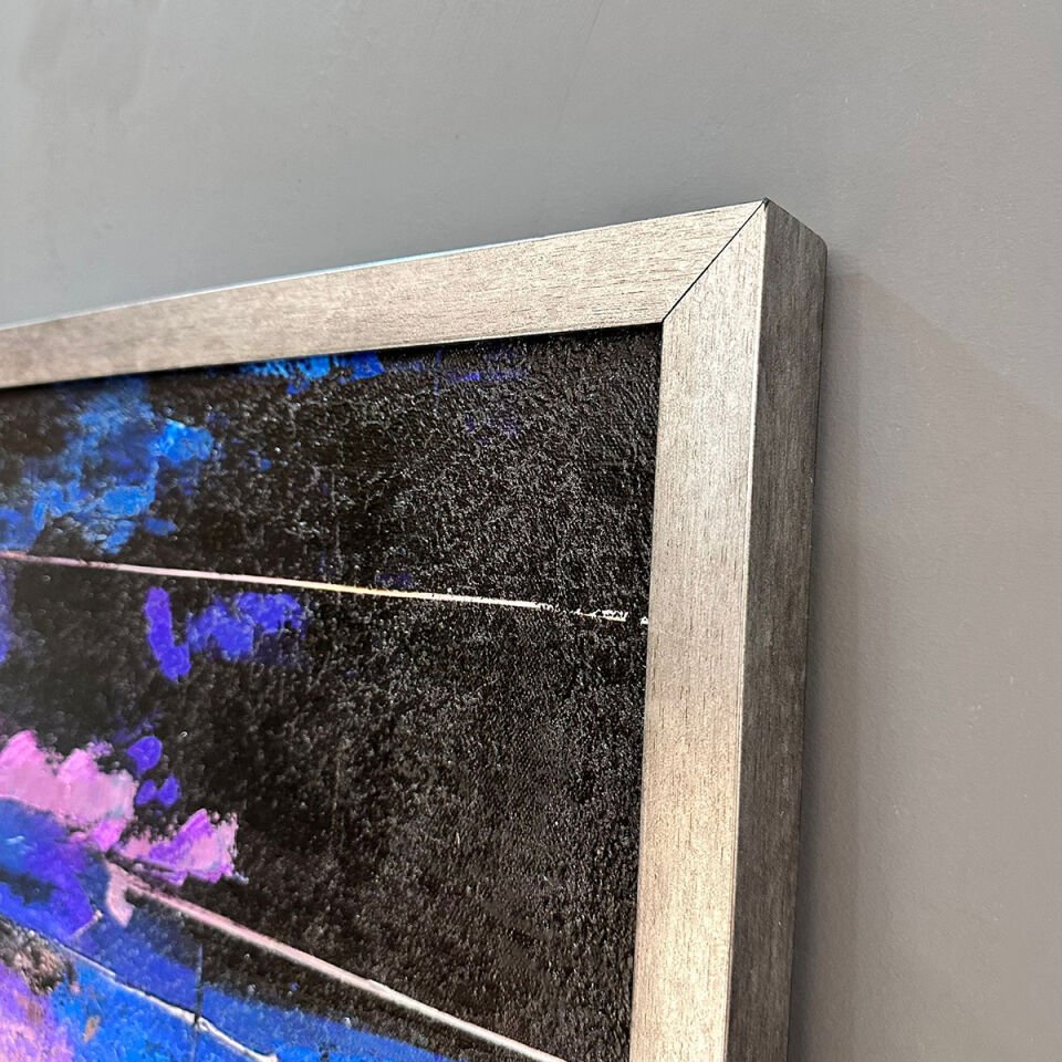 Mavi Denge Soyut Dokulu Yağlıboya Tablo