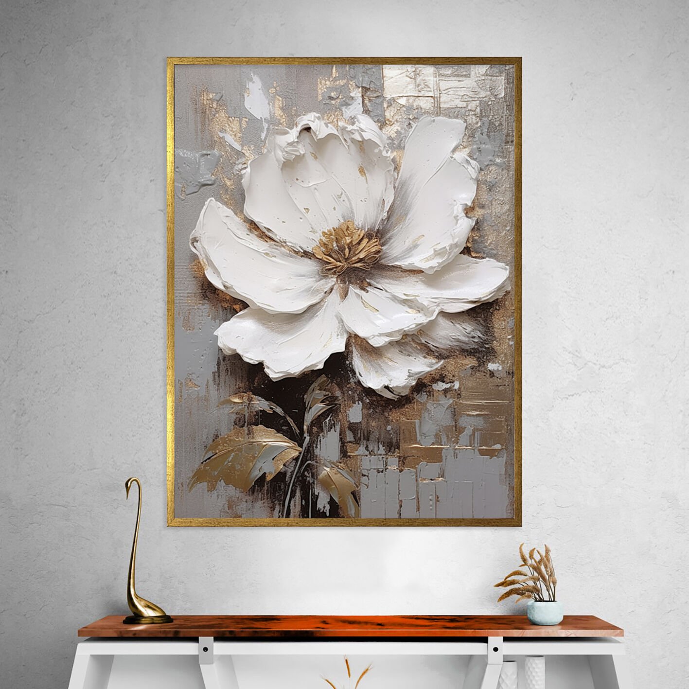 Sessiz Zarafet Dokulu Yağlıboya Tablo