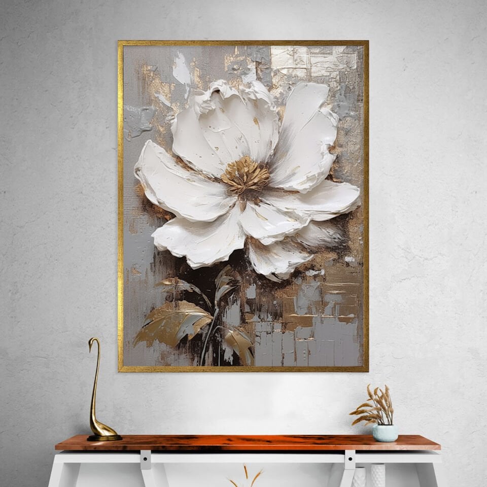 Sessiz Zarafet Dokulu Yağlıboya Tablo