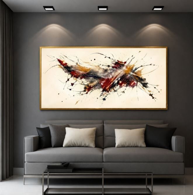 Renklerin Çarpışması Modern Soyut Dokulu Yağlı Boya Tablo
