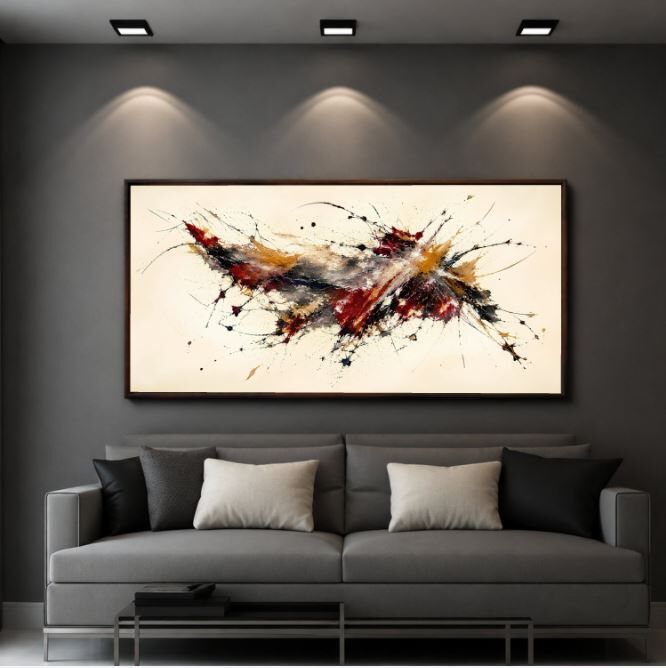 Renklerin Çarpışması Modern Soyut Dokulu Yağlı Boya Tablo