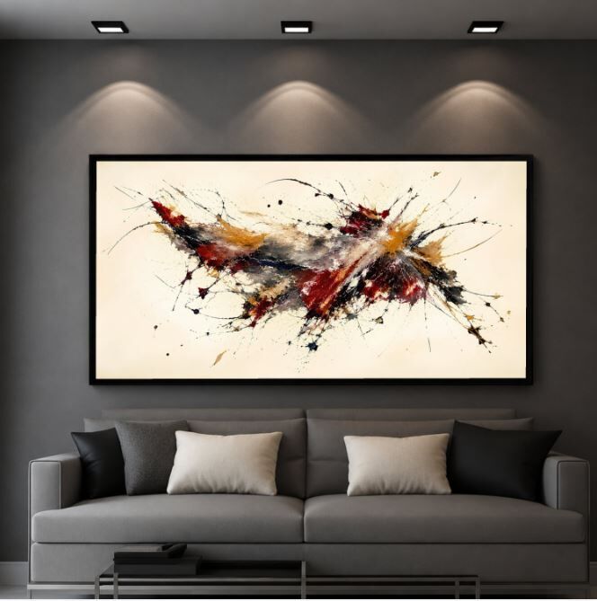 Renklerin Çarpışması Modern Soyut Dokulu Yağlı Boya Tablo