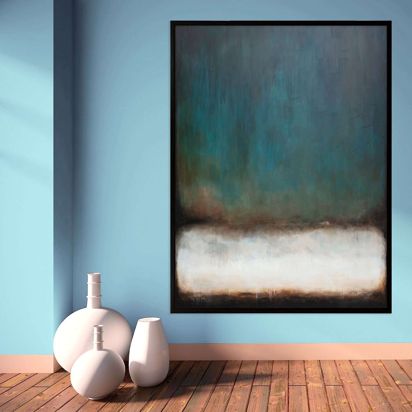 Derinlikte Huzur Soyut Dokulu Yağlıboya Tablo