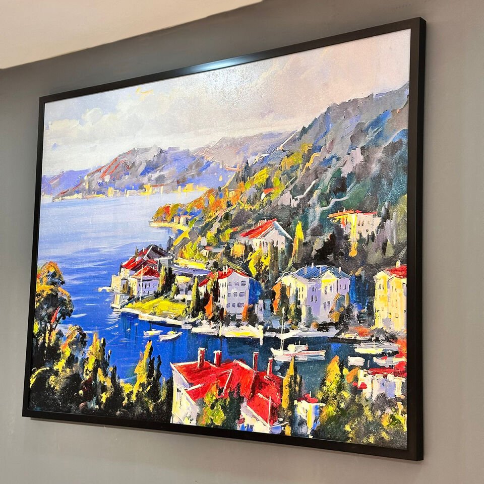 Doğayla İç İçe Manzara Dokulu Yağlıboya Tablo