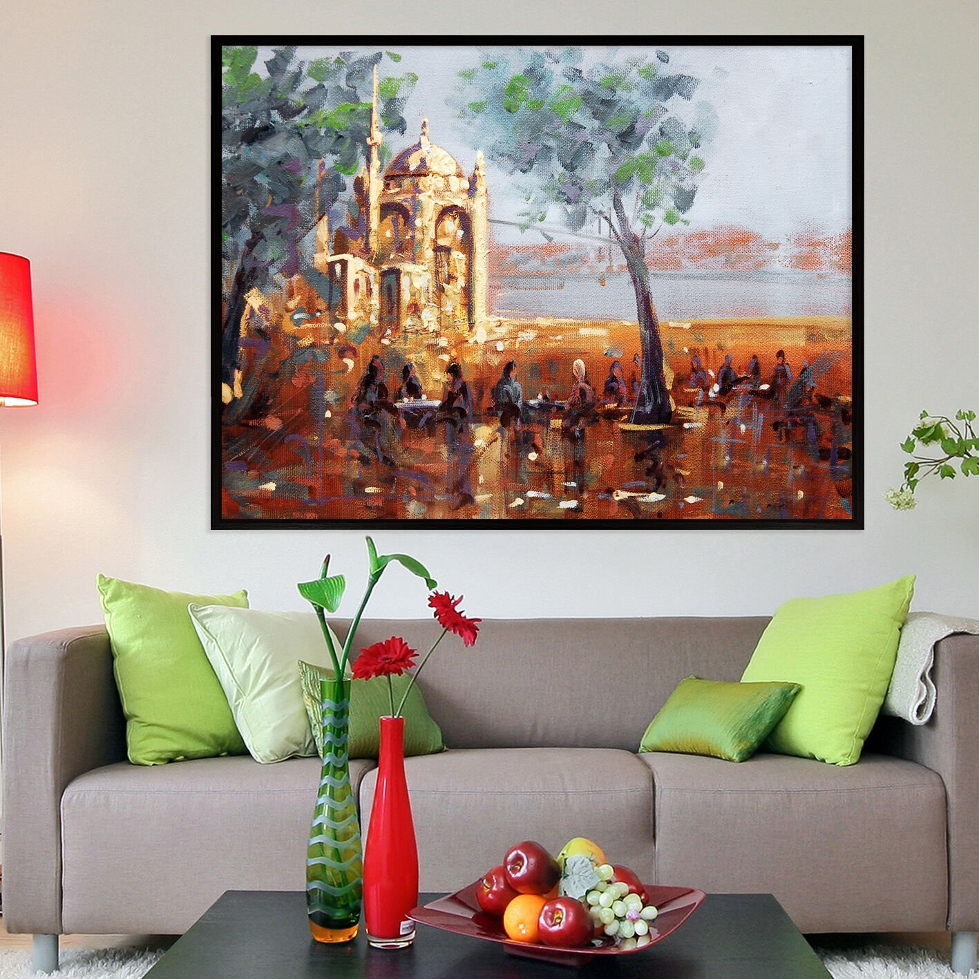 Tarihin Gölgesinde Manzara Dokulu Yağlıboya Tablo