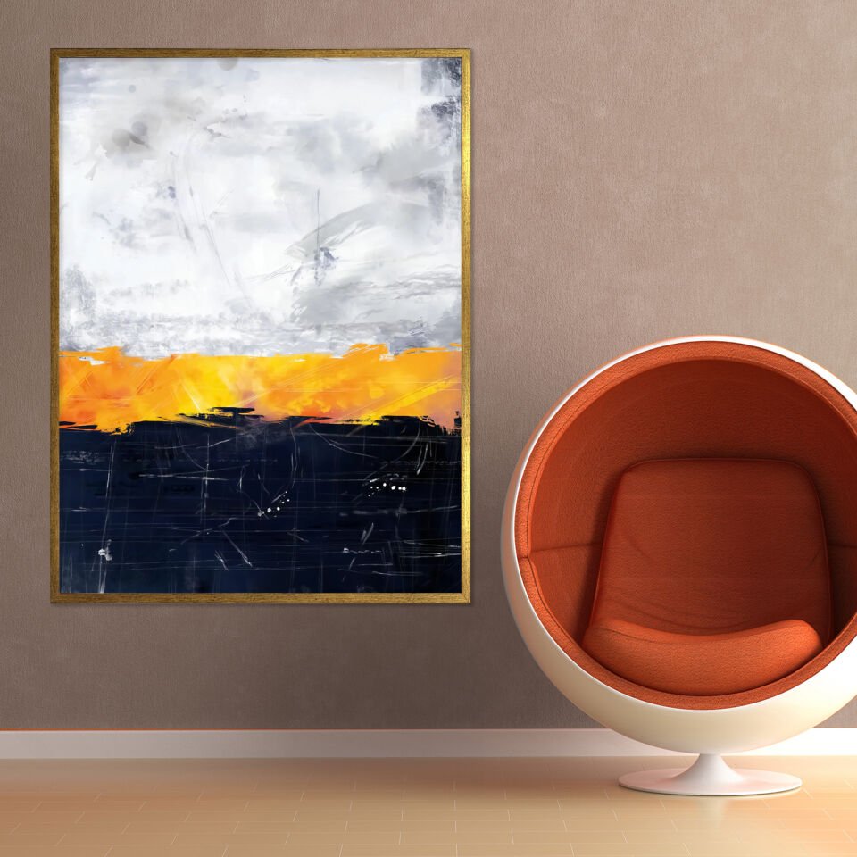 Işığın Sınırı2 Soyut Dokulu Yağlıboya Tablo