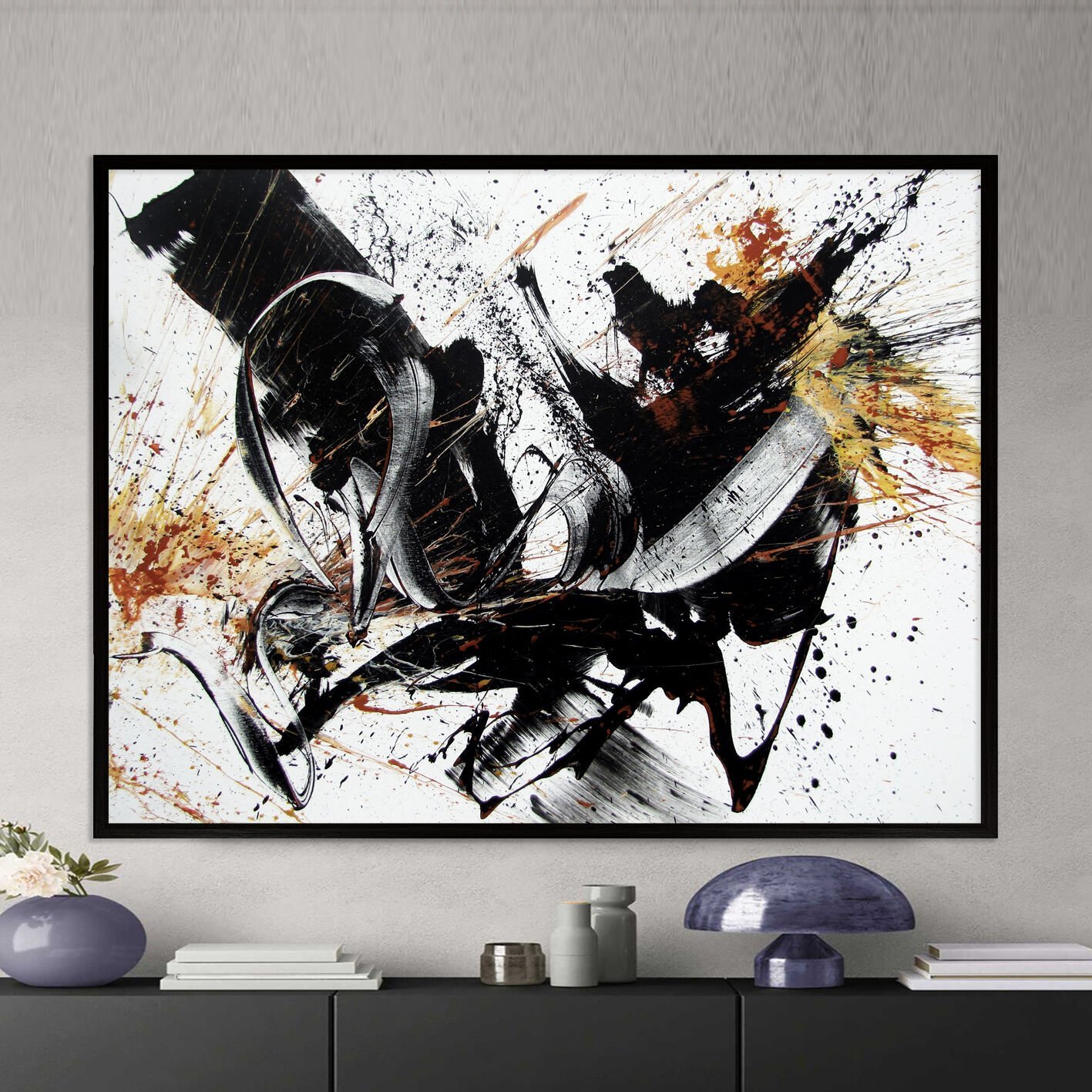 Kontrolsüz Denge Soyut Dokulu Yağlıboya Tablo