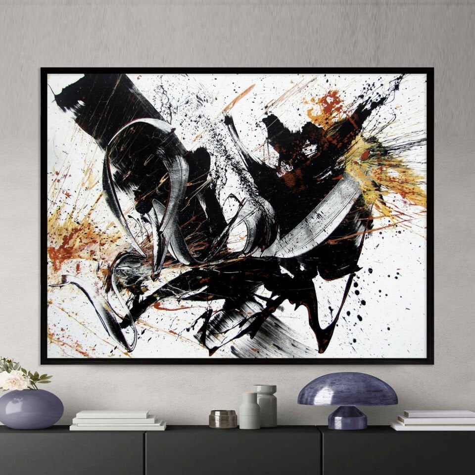 Kontrolsüz Denge Soyut Dokulu Yağlıboya Tablo