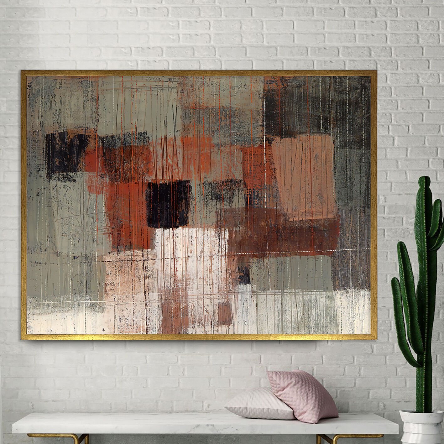 Parçalı Doku1 Soyut Dokulu Yağlıboya Tablo