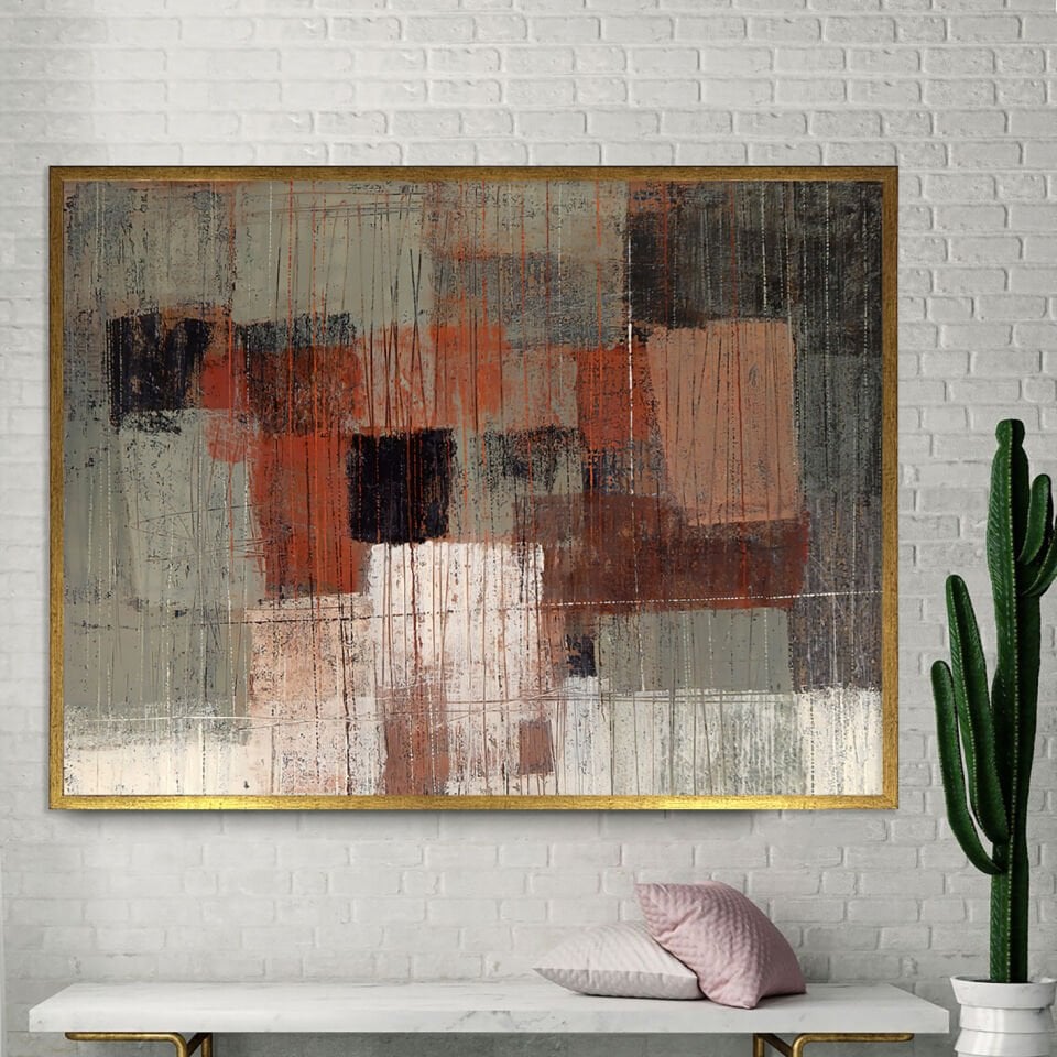 Parçalı Doku1 Soyut Dokulu Yağlıboya Tablo