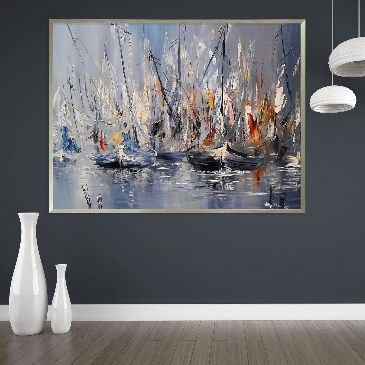 Rüzgârla Dans Soyut Dokulu Yağlıboya Tablo