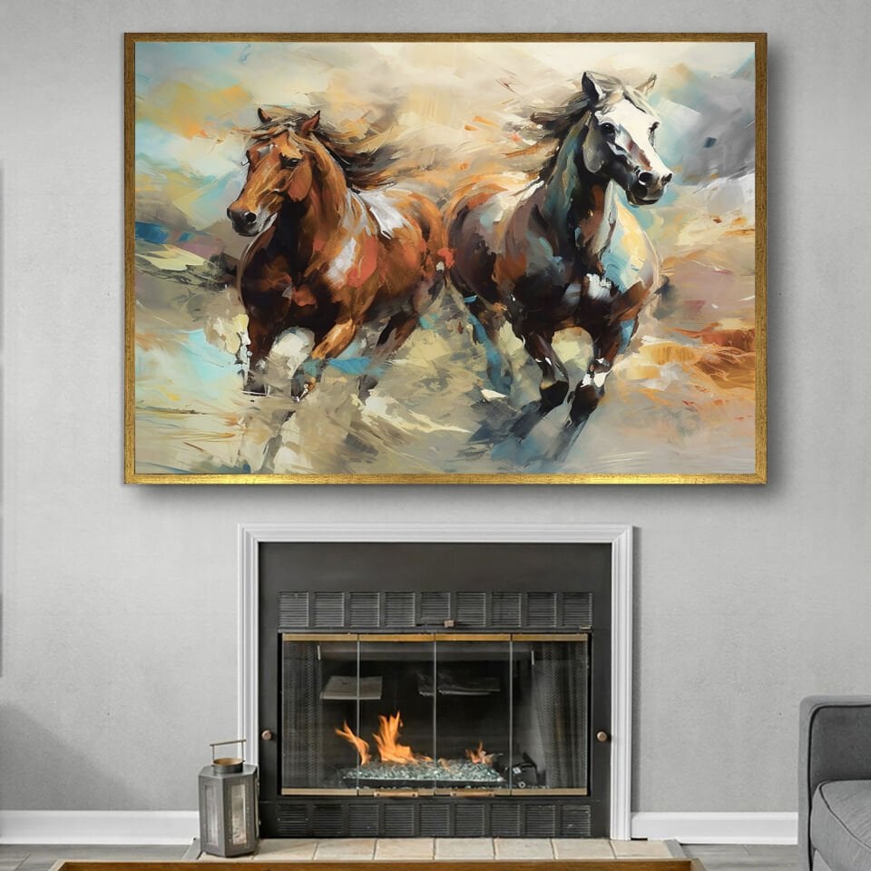 Özgürlüğe Koşanlar Dokulu Yağlıboya Tablo