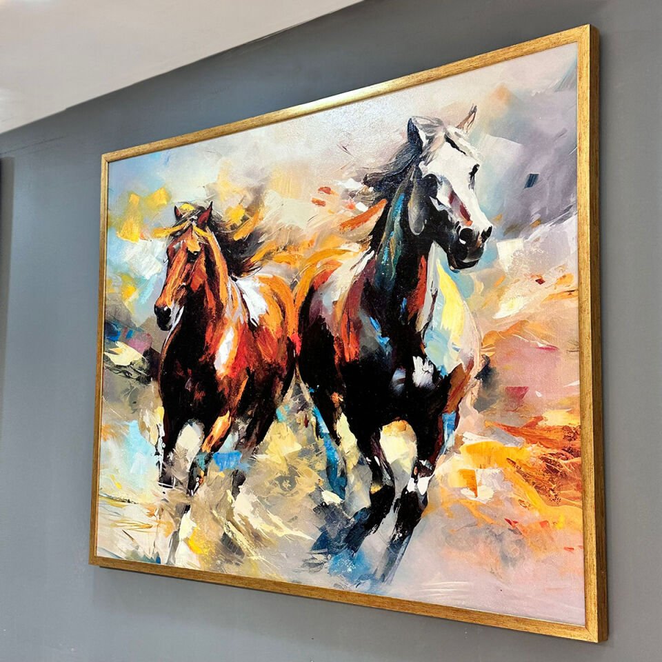 Özgürlüğe Koşanlar Dokulu Yağlıboya Tablo