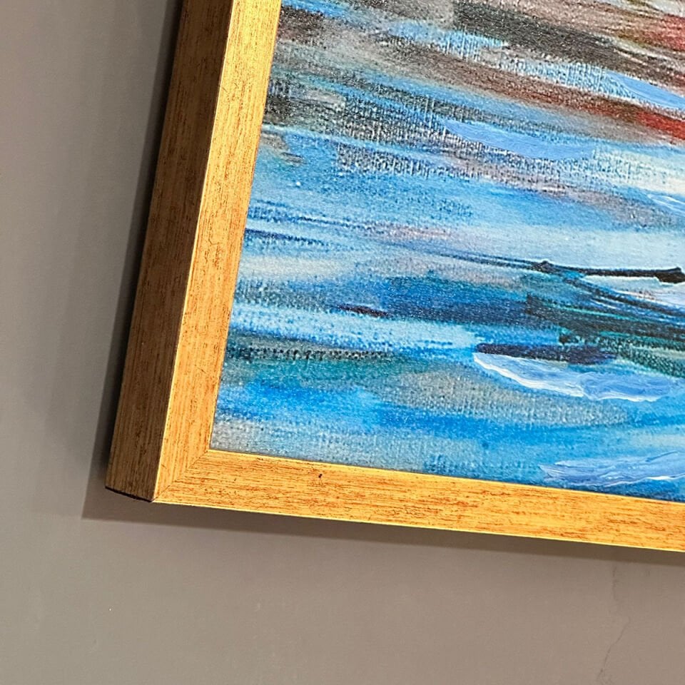 Denizle Uyanmak Manzara Dokulu Yağlıboya Tablo