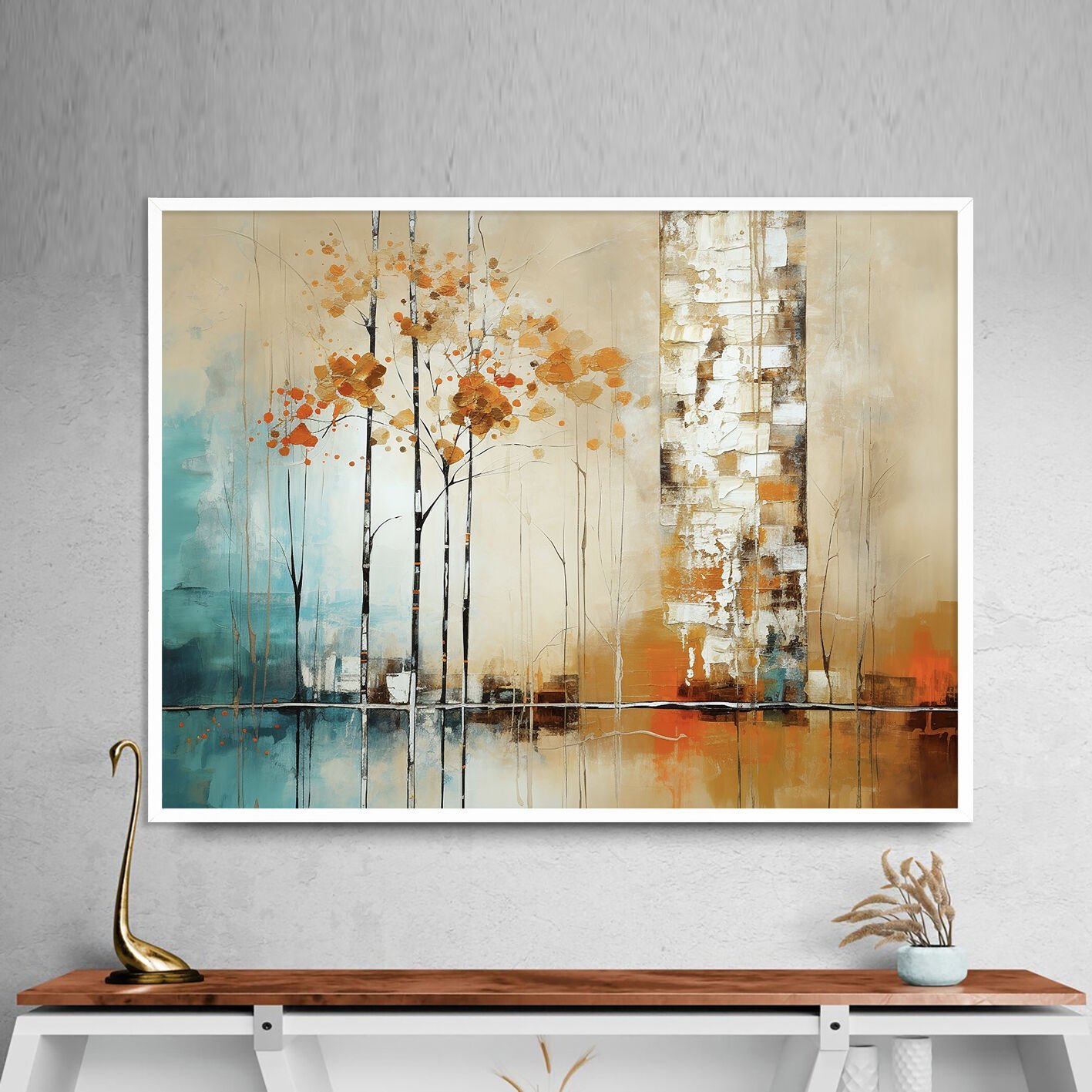 Sonbaharın İzleri Dokulu Yağlıboya Tablo