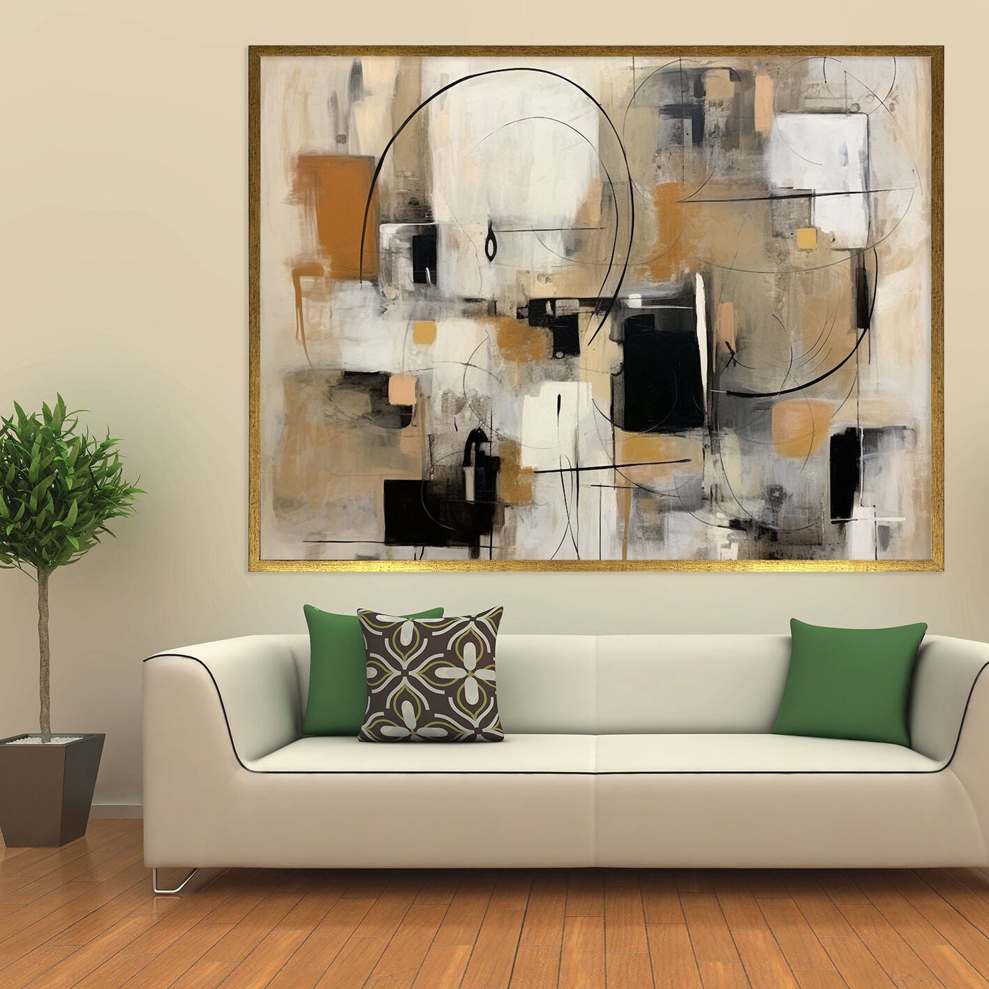 Düşüncenin Formu Soyut Dokulu Yağlıboya Tablo