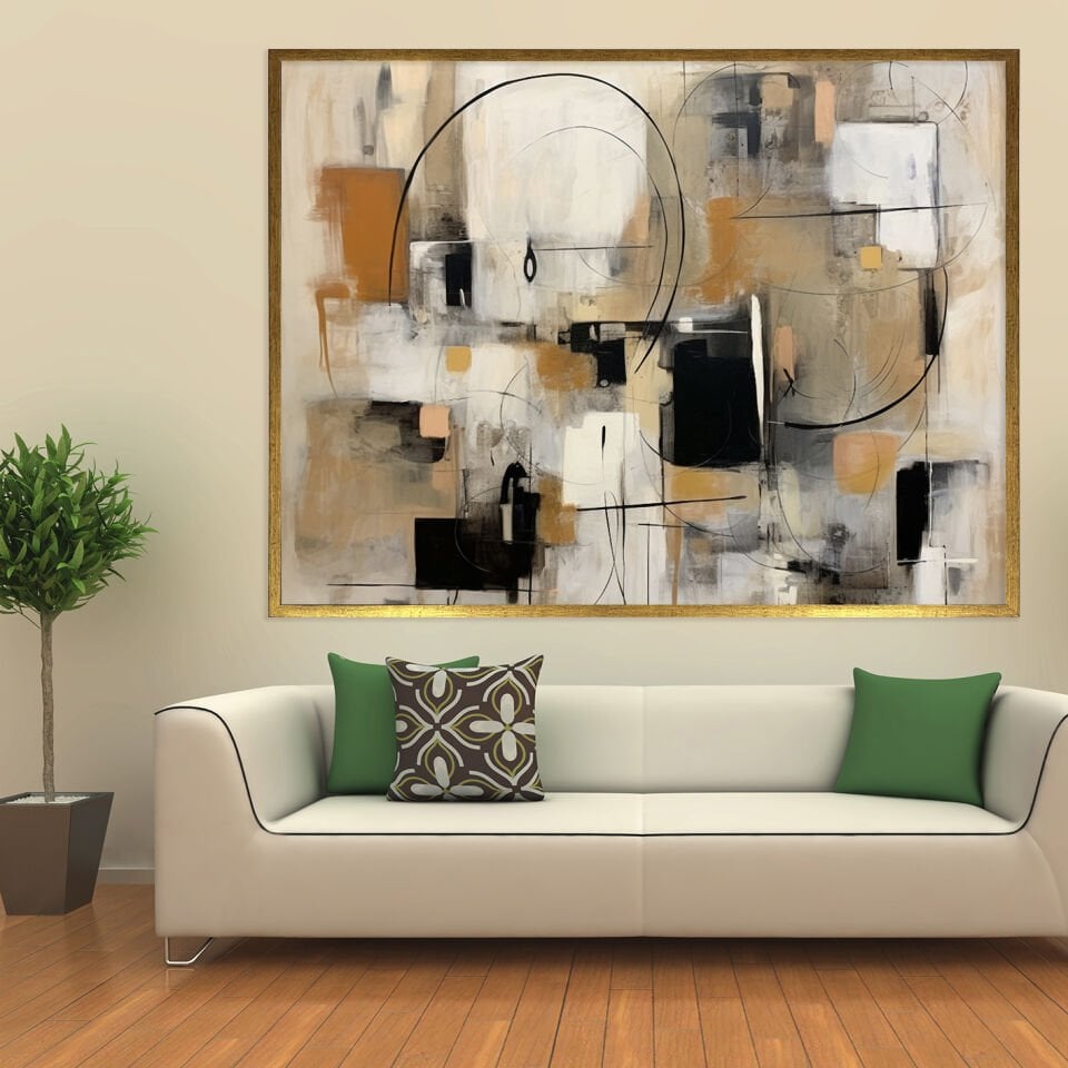 Düşüncenin Formu Soyut Dokulu Yağlıboya Tablo