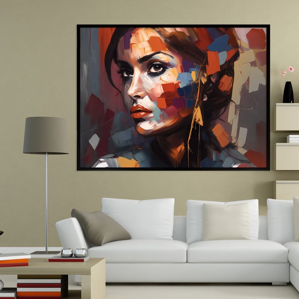 Renklerle Portre Dokulu Yağlıboya Tablo