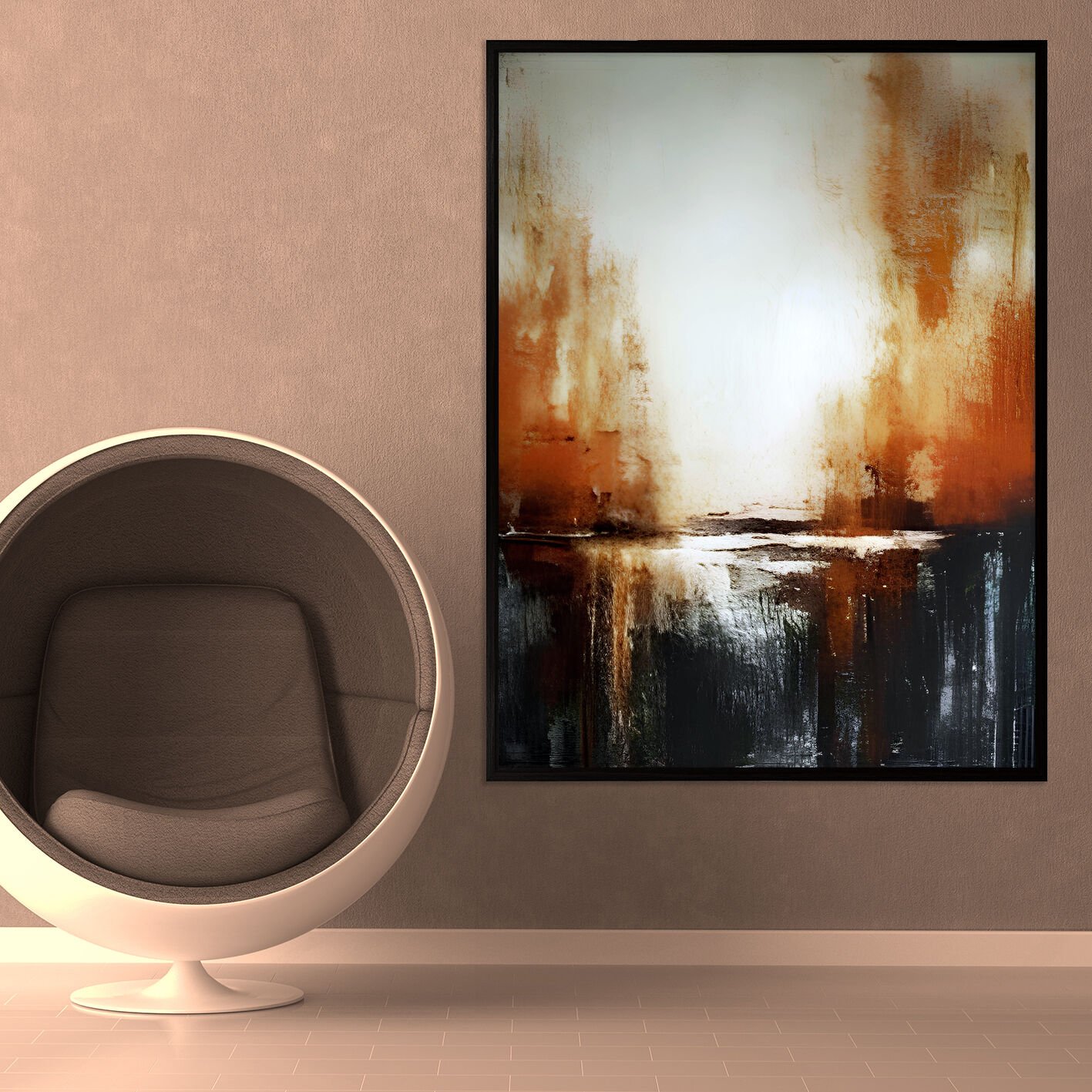 Işığın İçinden Soyut Dokulu Yağlıboya Tablo