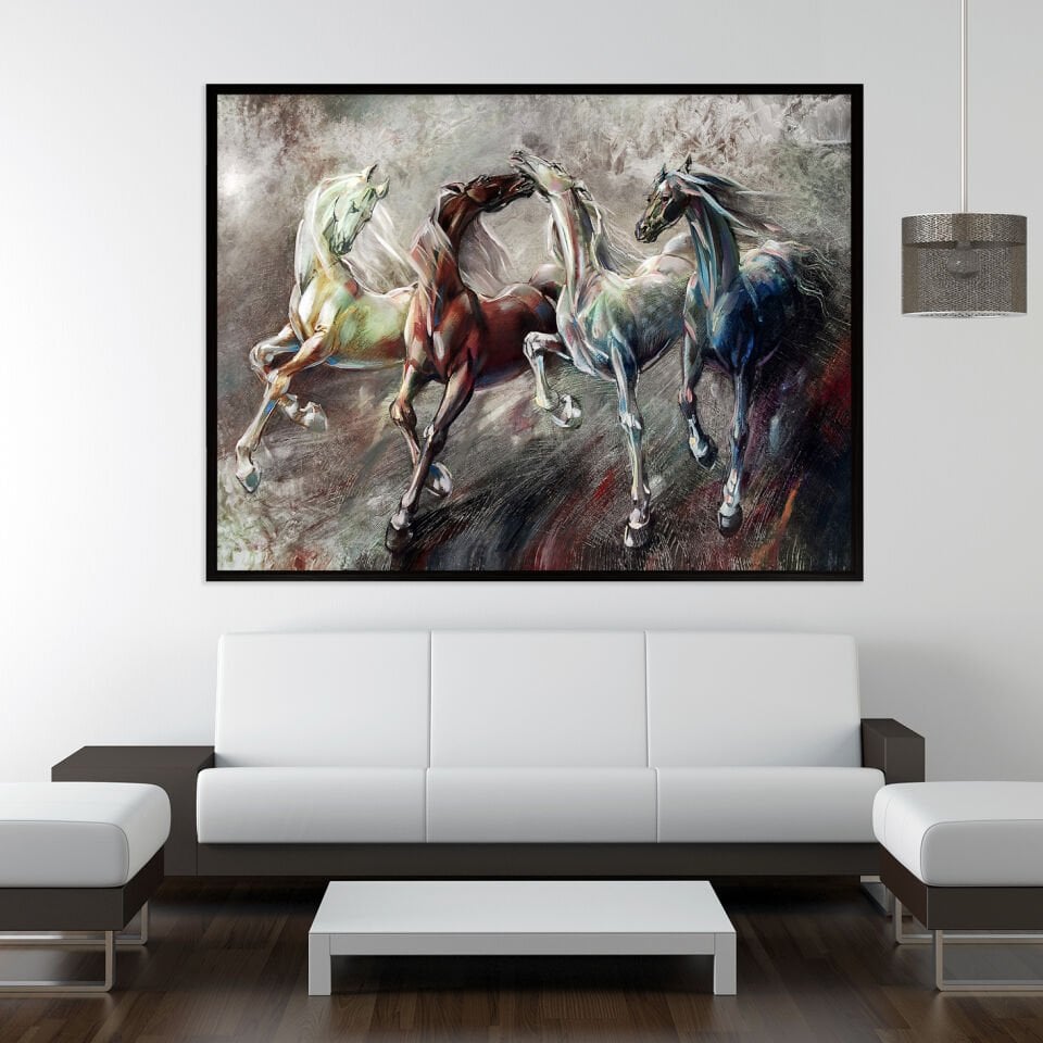 Rüzgârla Yarışanlar2 Dokulu Yağlıboya Tablo