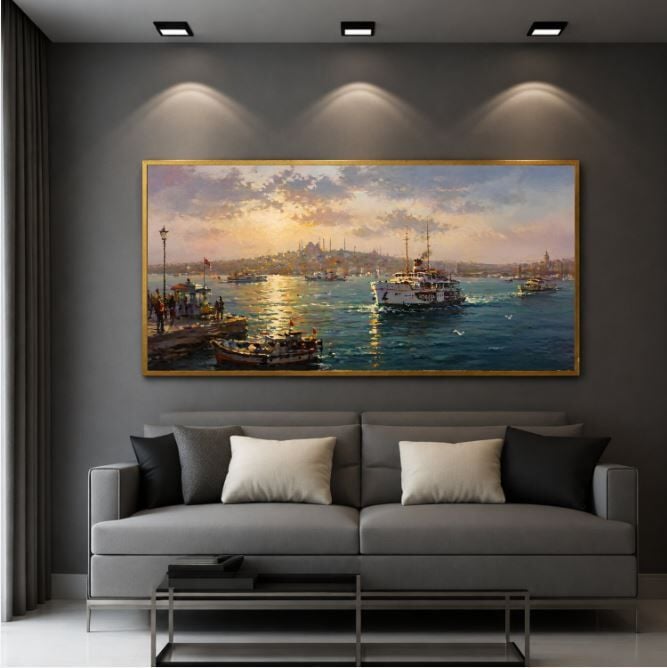 Boğazın Işıkları İstanbul Tablo – Dokulu Yağlıboya