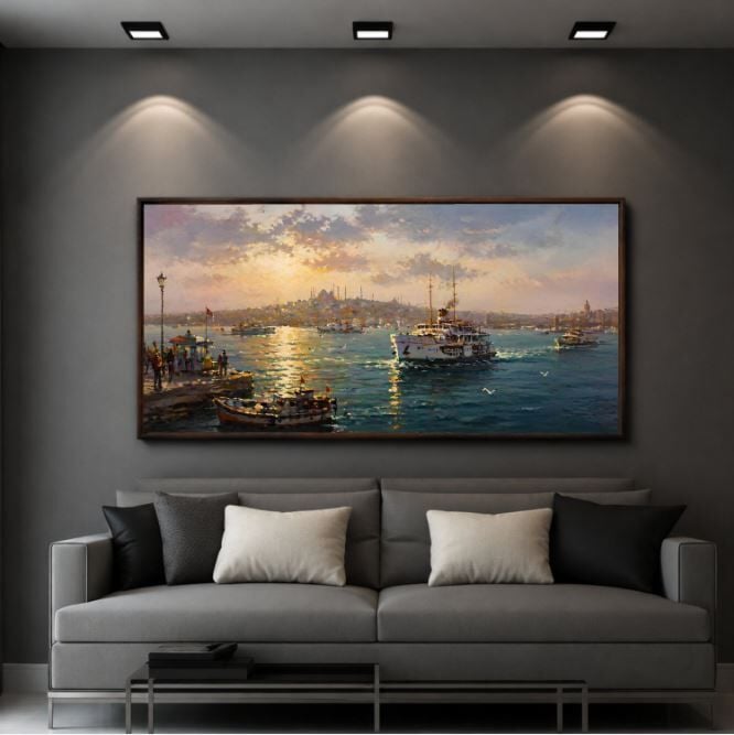 Boğazın Işıkları İstanbul Tablo – Dokulu Yağlıboya