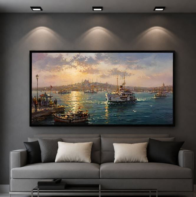 Boğazın Işıkları İstanbul Tablo – Dokulu Yağlıboya