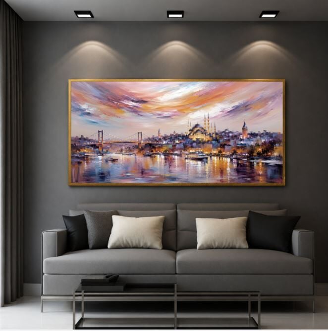 İstanbul'un Renkleri İstanbul Tablo – Dokulu Yağlıboya
