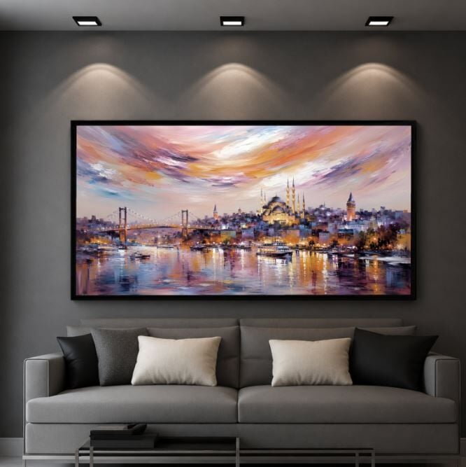 İstanbul'un Renkleri İstanbul Tablo – Dokulu Yağlıboya