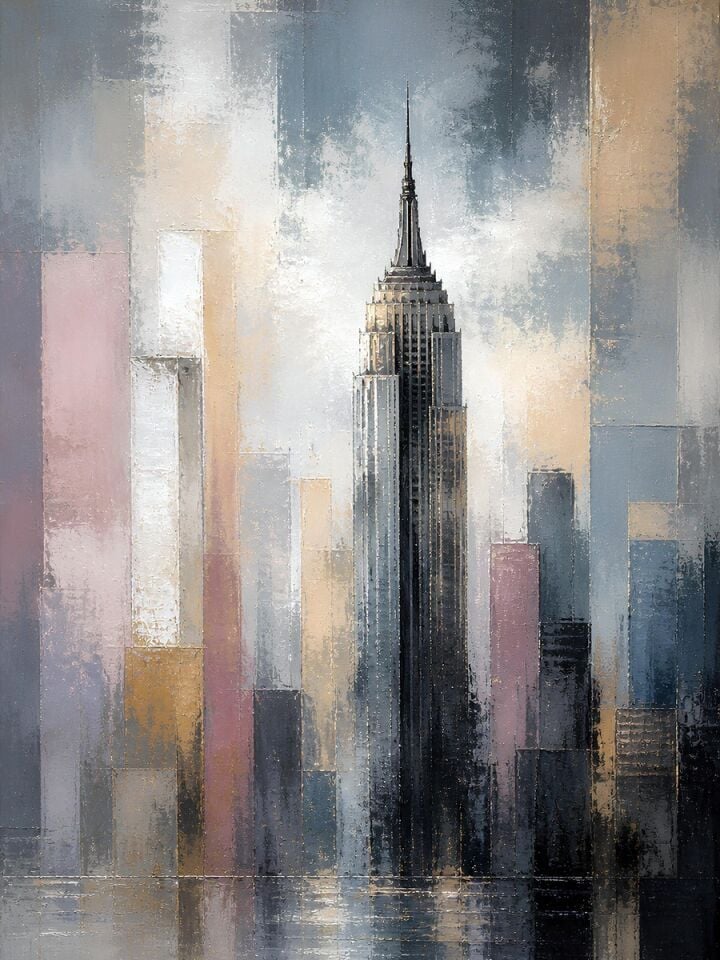 New York Dokulu Yağlı Boya Tablo – Empire State