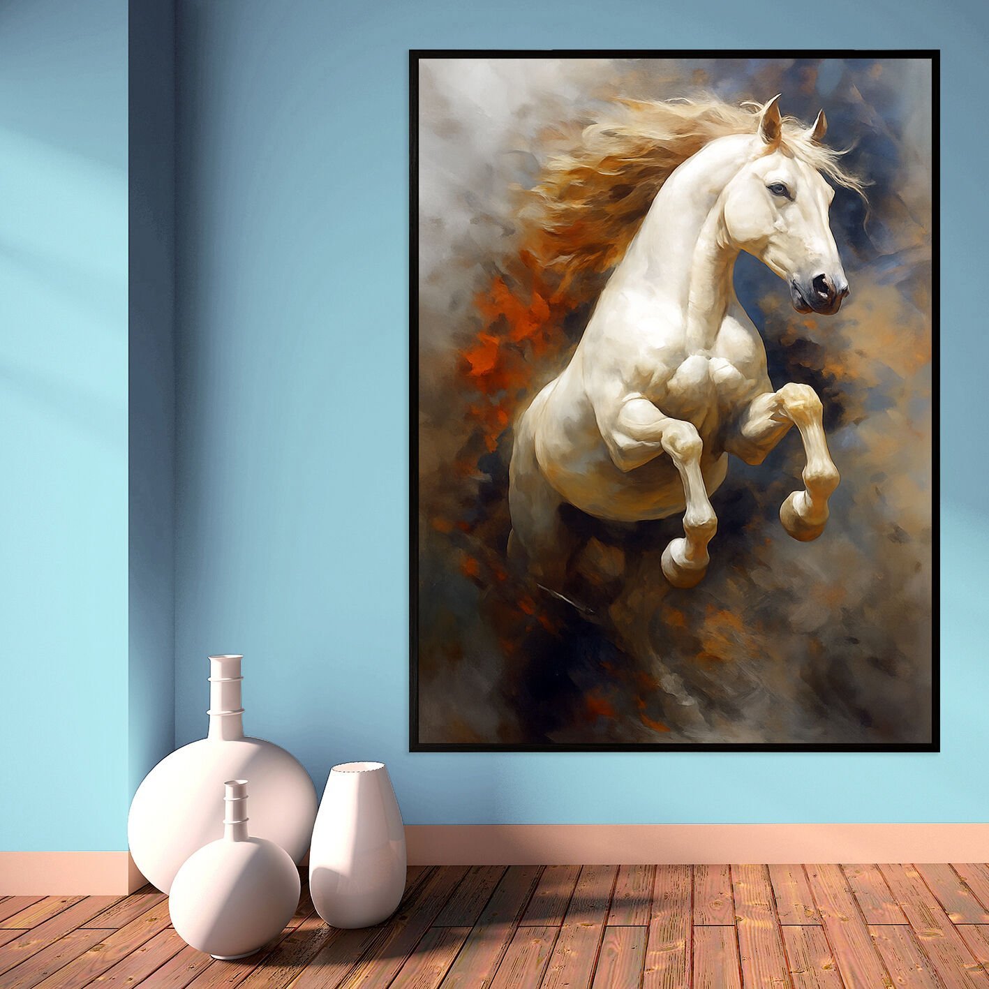 Özgürlüğün Şahlanışı Dokulu Yağlıboya Tablo