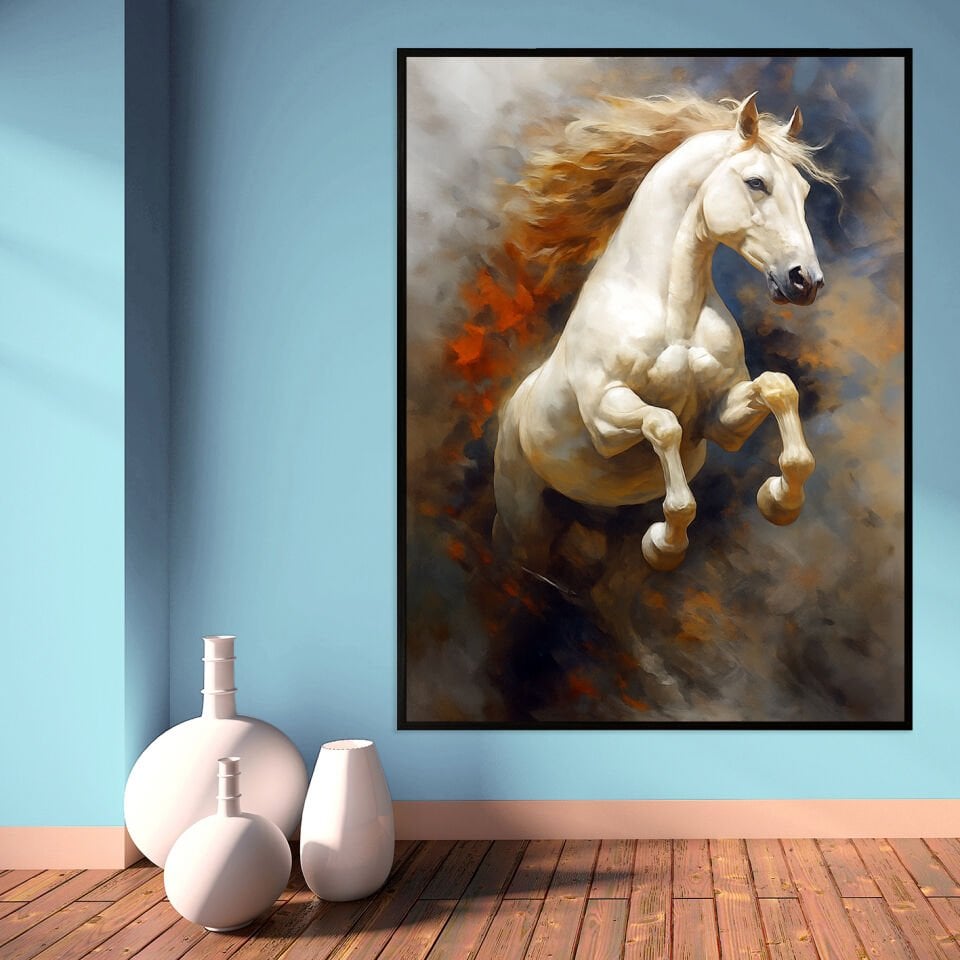 Özgürlüğün Şahlanışı Dokulu Yağlıboya Tablo