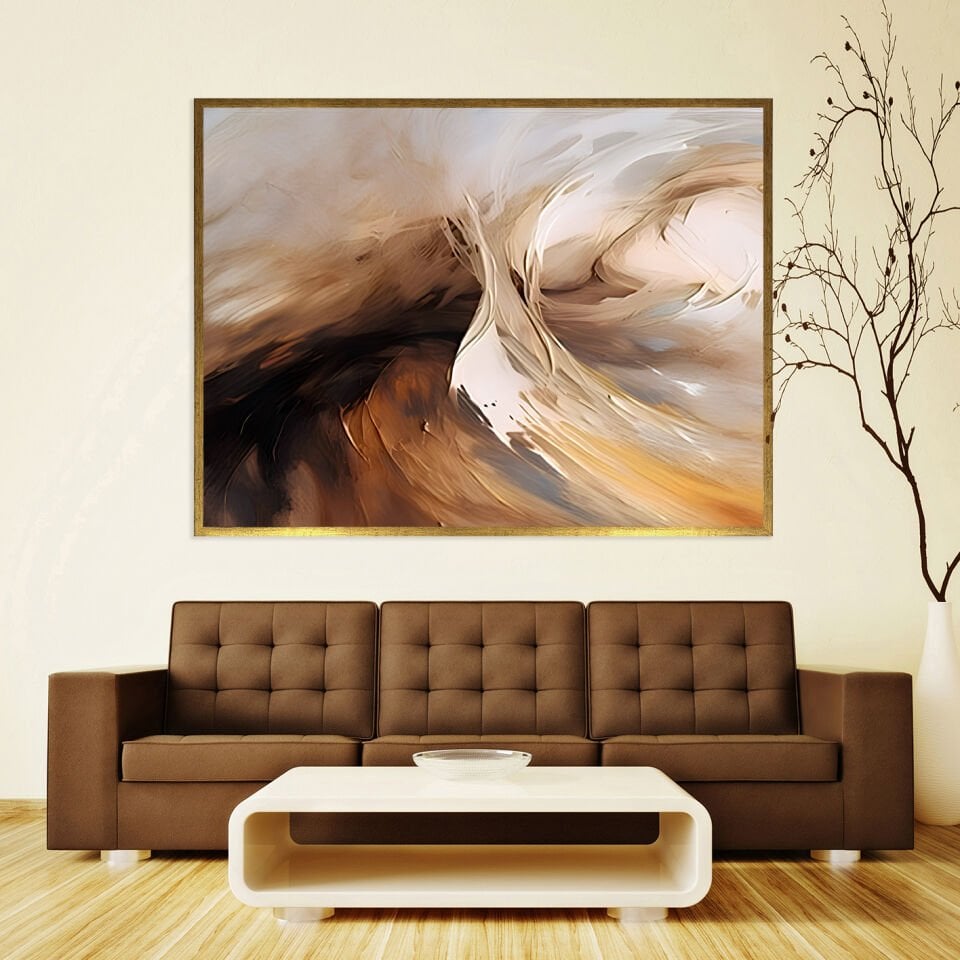 Ruhun Kıvrımı Soyut Dokulu Yağlıboya Tablo