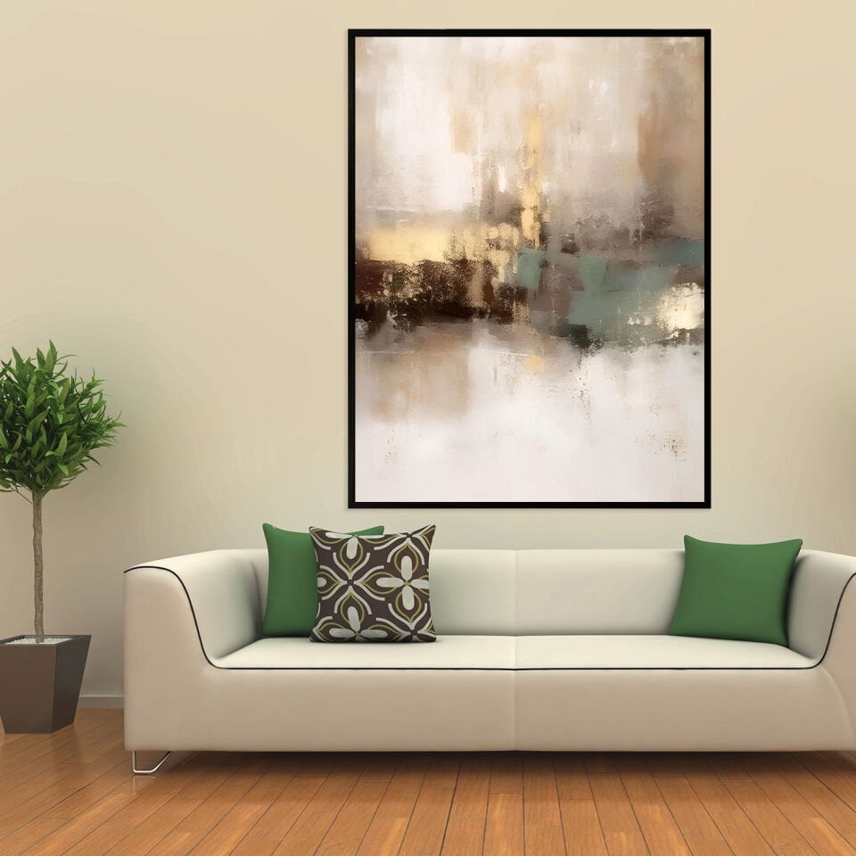 Zamansız Yansımalar Soyut Dokulu Yağlıboya Tablo