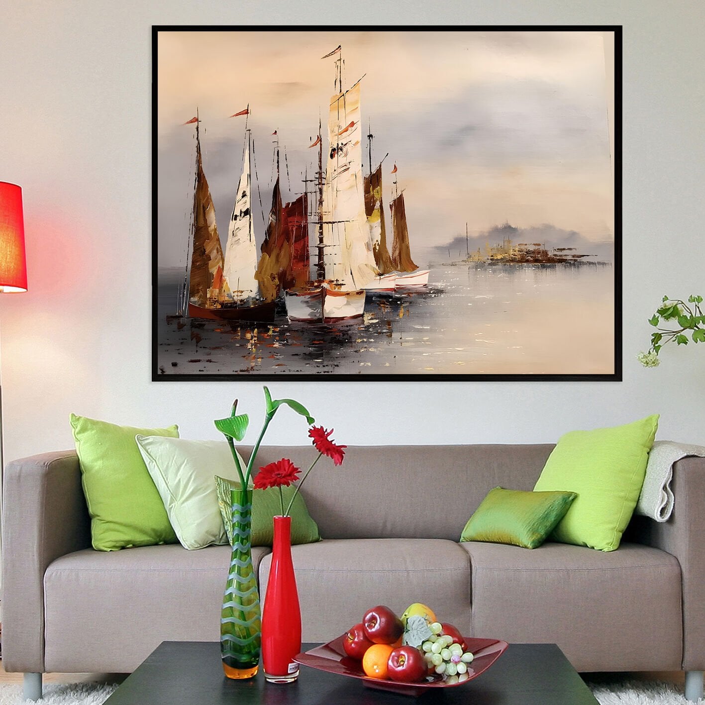 Rüzgârla Yol Alanlar Dokulu Yağlıboya Tablo