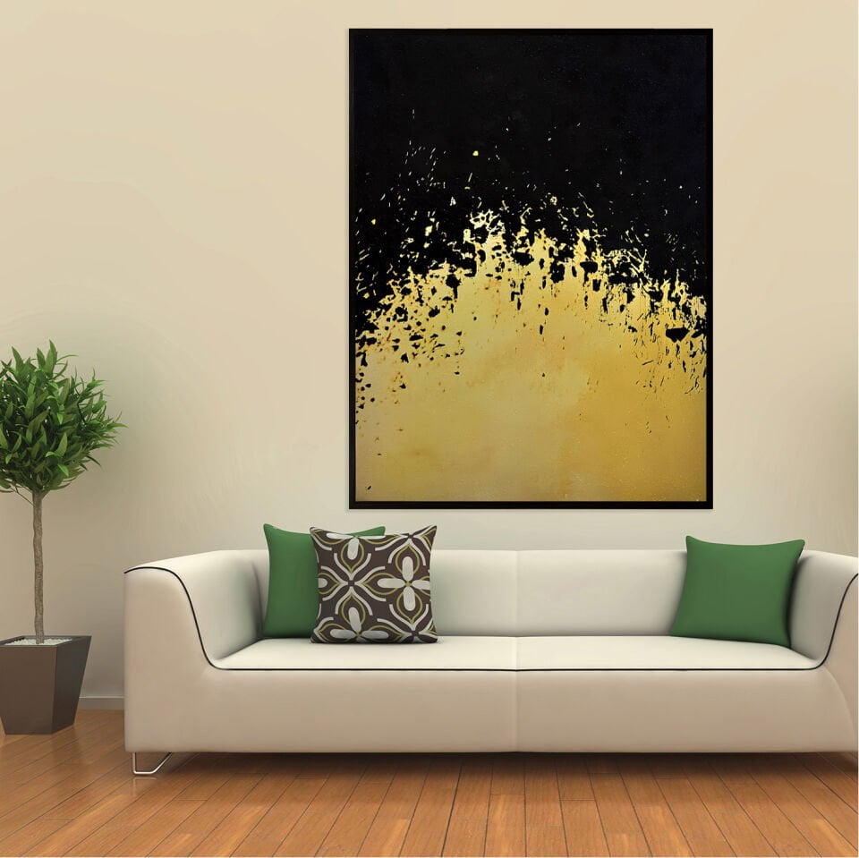 Altın Doku Soyut Dokulu Yağlıboya Tablo