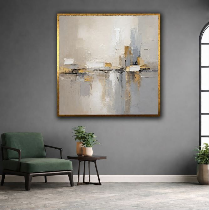 Soyut Tablo Dokulu Yağlı Boya Modern Duvar Tablosu