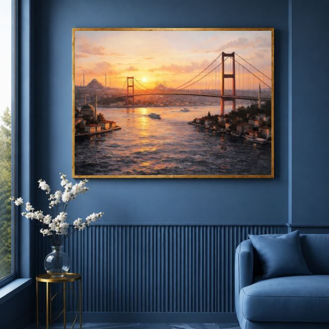 İstanbul Tablosu Boğazda Gün Batımı