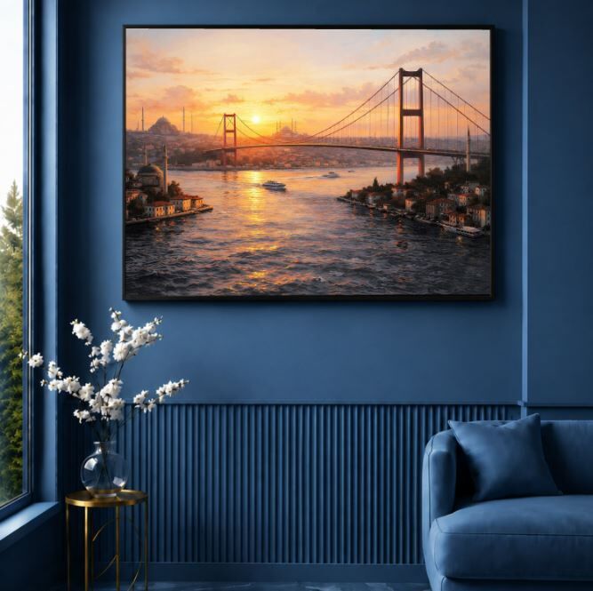 İstanbul Tablosu Boğazda Gün Batımı