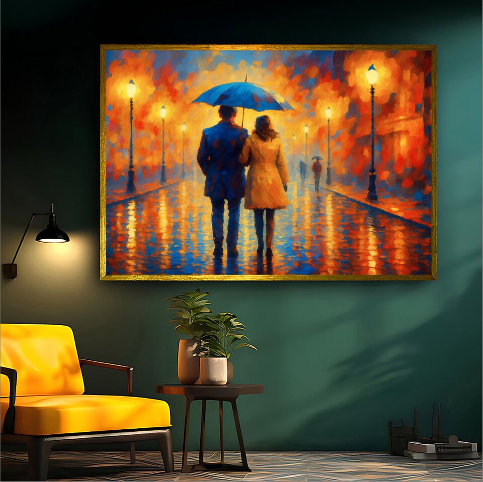 Aynı Yolda Manzara Dokulu Yağlıboya Tablo