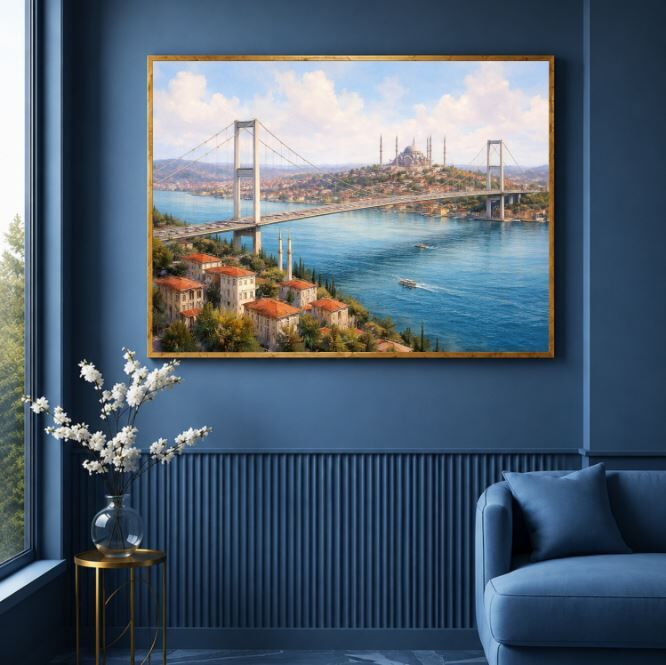 İstanbul Tablosu Boğaziçi ve Büyük Çamlıca Camii