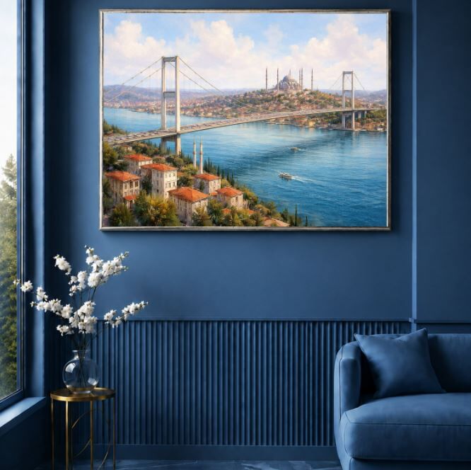 İstanbul Tablosu Boğaziçi ve Büyük Çamlıca Camii