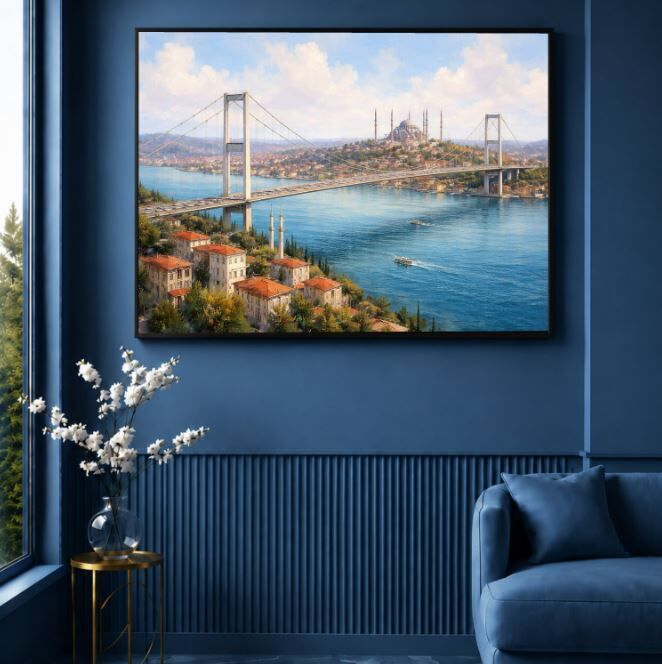 İstanbul Tablosu Boğaziçi ve Büyük Çamlıca Camii